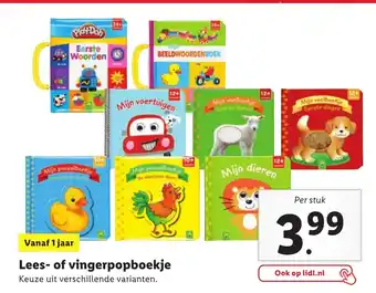 Lidl Lees- of vingerpopboekje aanbieding