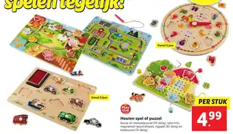 Lidl Playtive Houten puzzel of spel aanbieding