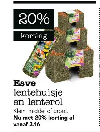 Dierspecialist Esve lentehuisje en lenterol 20% Korting aanbieding