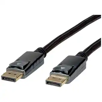 Conrad ROLINE DisplayPort Kabel, DP v1.4, M/M, zwart / zilver, 2 m aanbieding