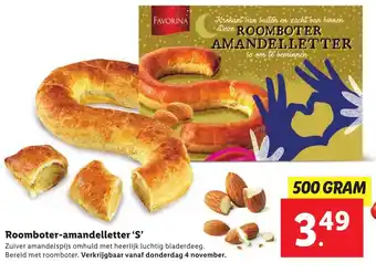 Lidl Favorina Roomboter-amandelletters S 500g aanbieding