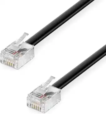 Amazon deleyCON 2m Telefoonkabel RJ11 Modulaire Kabel 6P4C Westernkabel RJ11 naar RJ11-Stekker Platte Kabel Telefooncontactdoos Mode aanbieding