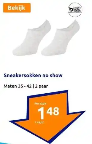 Action Sneakersokken no show aanbieding