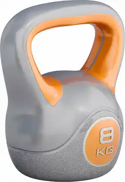 Bol.com Gorilla Sports Kettlebell Trendy - Kunststof - 8 kg - Grijs - Oranje aanbieding