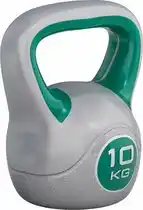 Bol.com Gorilla Sports Kettlebell Trendy - Kunststof - 10 kg - Grijs - Groen aanbieding