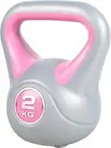 Bol.com Gorilla Sports Kettlebell Trendy - Kunststof - 2 kg - Grijs - Roze aanbieding
