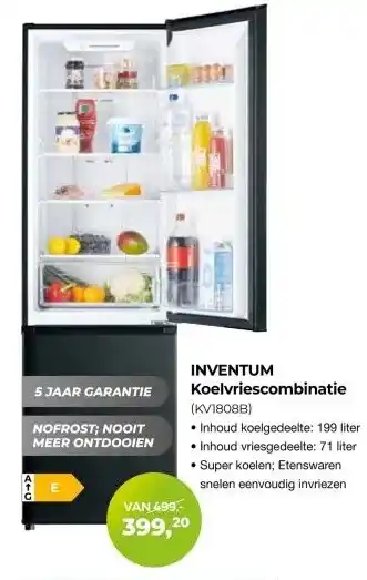 EP Beerepoot INVENTUM Koelvriescombinatie (KV1808B) aanbieding