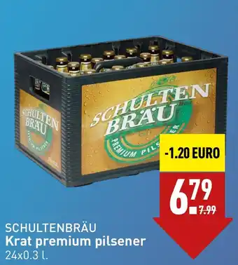 ALDI SCHULTENBRÄU Krat premium pilsener 24x0.3L aanbieding