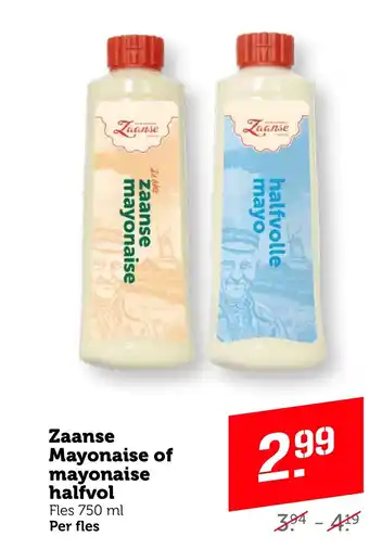 Coop Zaanse Mayonaise of mayonaise halfvol aanbieding