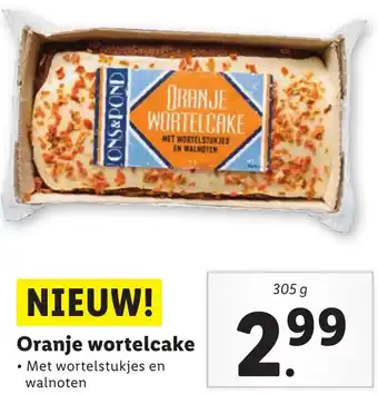 Lidl Oranje wortelcake 305g aanbieding