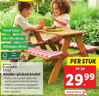 Lidl LIVARNO home Kinder-picknicktafel aanbieding