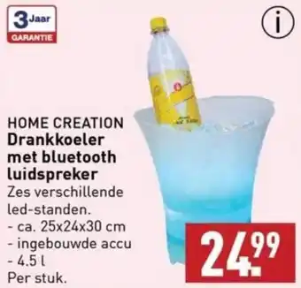 ALDI HOME CREATION Drankkoeler met bluetooth luidspreker aanbieding