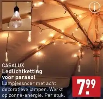 ALDI CASALUX Ledlichtketting voor parasol aanbieding