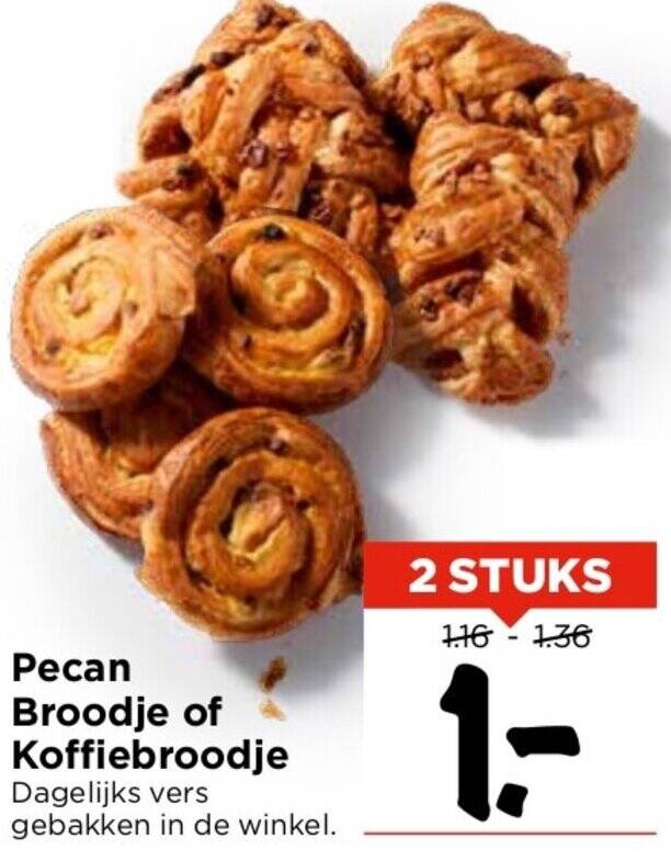 Pecan Broodje of Koffiebroodje aanbieding bij Vomar Voordeelmarkt