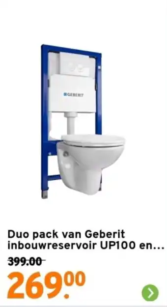 GAMMA Duo pack van Geberit inbouwreservoir UP100 en. aanbieding