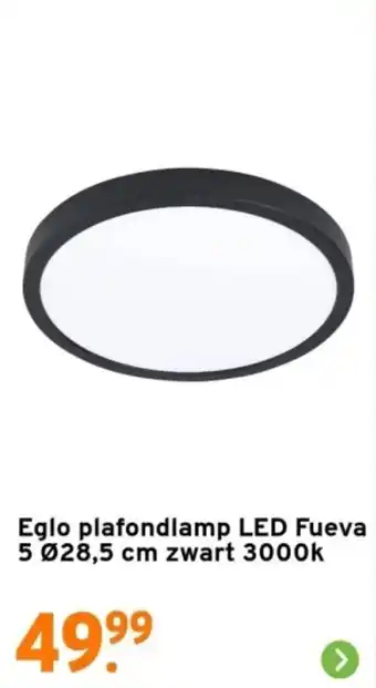 GAMMA Eglo plafondlamp LED Fueva 5 28,5 cm zwart 3000k aanbieding