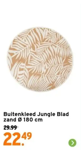 GAMMA Buitenkleed Jungle Blad zand Ø 180 cm aanbieding