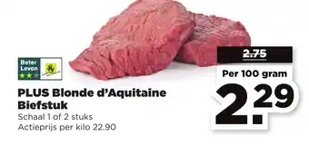 PLUS Blonde d'Aquitaine Biefstuk 100 gram aanbieding