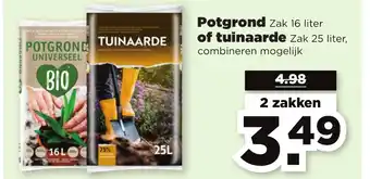 PLUS Potgrond of tuinaarde aanbieding