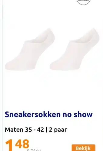 Action Sneakersokken no show aanbieding