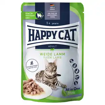 Zooplus Voordeelpakket Happy Cat Pouch Meat in Sauce 48 x 85 g - Weide-Lamm (Lam) aanbieding