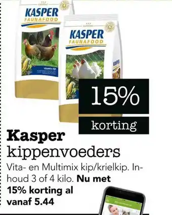 Dierspecialist Kasper Kippenvoeders 15% Korting aanbieding