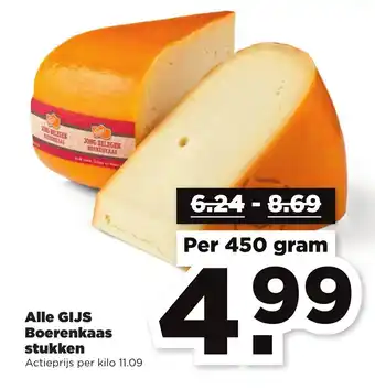 PLUS GIJS Boerenkaas stukken 450g aanbieding