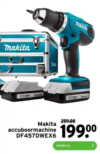 GAMMA Makita accuboormachine DF457DWEX6 aanbieding