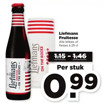 PLUS Liefmans Fruitesse 250ml aanbieding