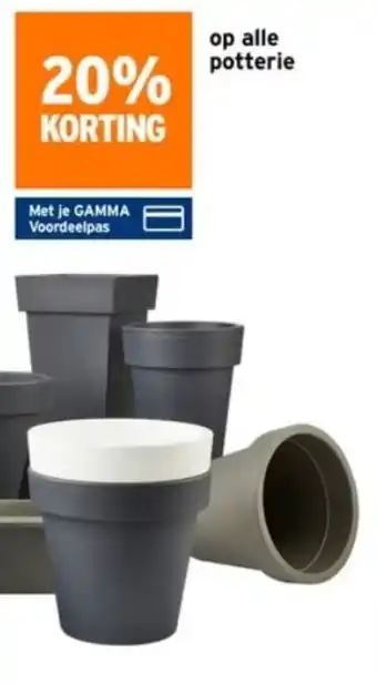 GAMMA op alle potterie aanbieding
