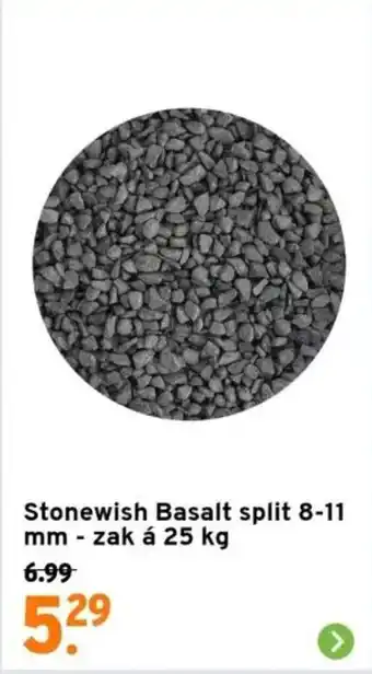 GAMMA Stonewish Basalt split 8-11 mm - zak á 25 kg aanbieding