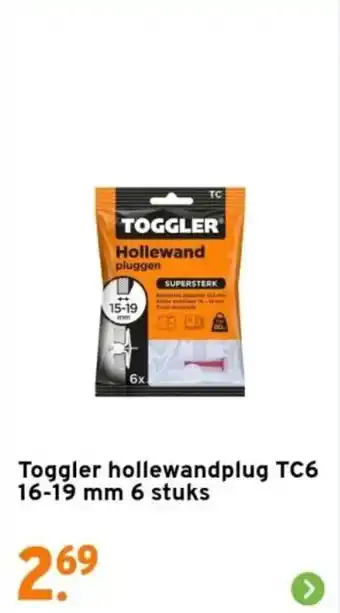 GAMMA Toggler hollewandplug TC6 16-19 mm 6 stuks aanbieding