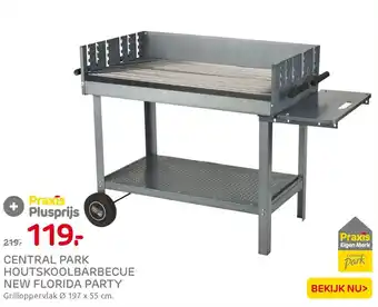 Praxis CENTRAL PARK HOUTSKOOLBARBECUE NEW FLORIDA PARTY Grilloppervlak Ø 197 x 55 cm. aanbieding