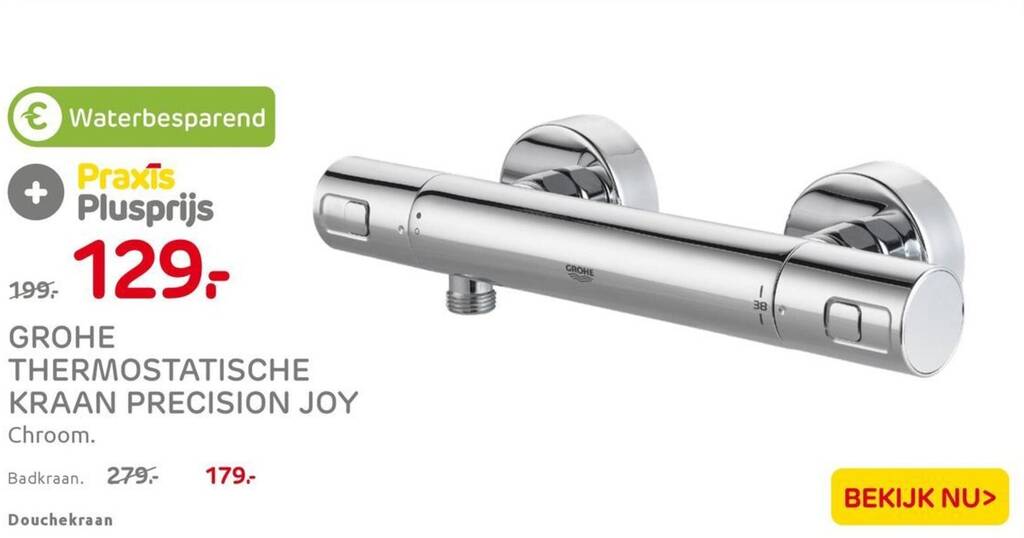 GROHE THERMOSTATISCHE KRAAN PRECISION JOY Chroom. Douchekraan ...