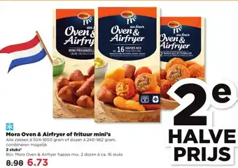 PLUS Mora Oven & Airfryer of frituur mini's Alle zakken à 504-1000 gram of dozen à 240-962 gram, combineren mogelijk aanbieding