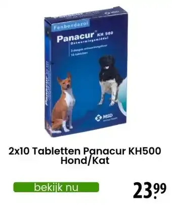 Zooplus 2x10 Tabletten Panacur KH500 Hond/Kat aanbieding