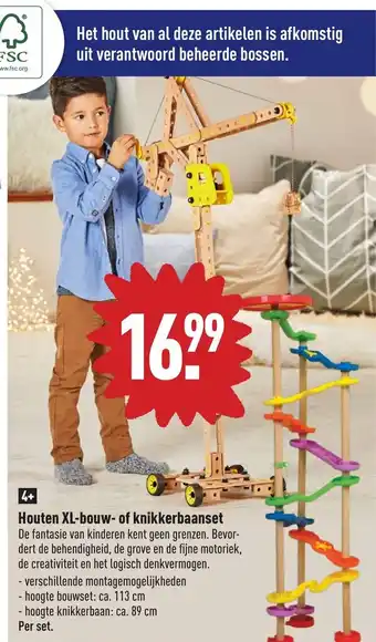 ALDI Houten XL-Bouw-of Knikkerbaanset aanbieding