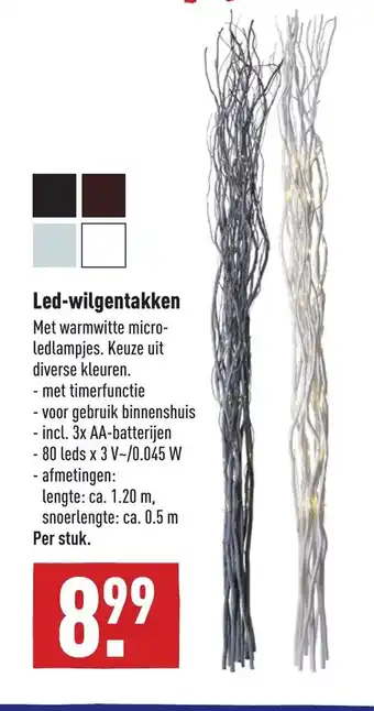 ALDI Led-Wilgentakken aanbieding