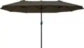 Bol.com Outsunny Parasol tuinparasol ovale parasol dubbele parasol met zwengel 84D-030V01 aanbieding