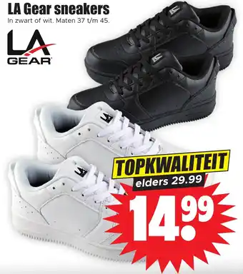 Dirk LA Gear sneakers In zwart of wit Maten 37 t/m 45 aanbieding