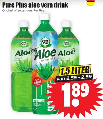 Dirk Pure Plus aloe vera drink 1.5 Liter aanbieding