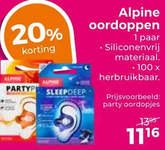 Trekpleister Alpine oordoppen aanbieding