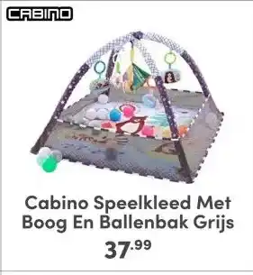 Baby & Tiener Cabino Speelkleed Met Boog En Ballenbak Grijs aanbieding