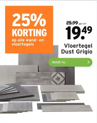 GAMMA Vloertegel Dust Grigio aanbieding