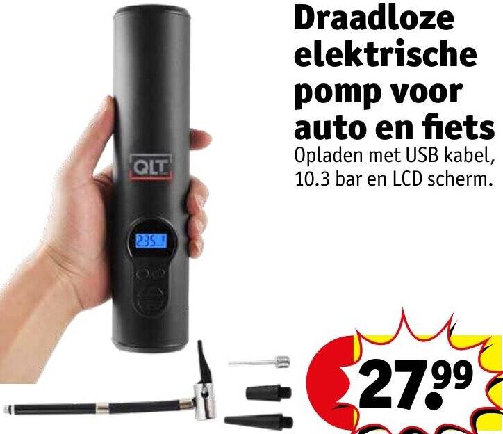 Draadloze elektrische pomp voor auto en fiets aanbieding bij Kruidvat