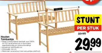 Vomar Voordeelmarkt Houten Tuinbankje aanbieding