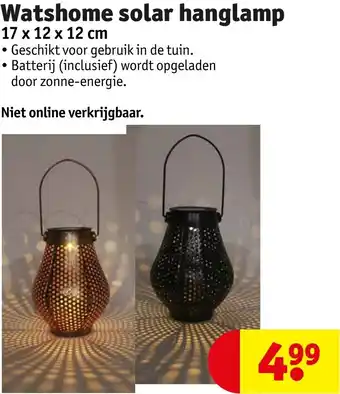 Kruidvat Watshome solar hanglamp aanbieding