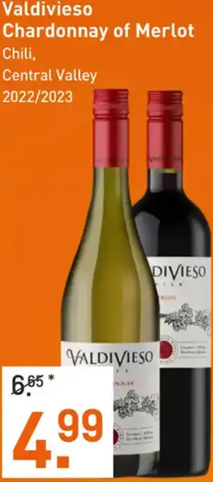 Gall & Gall Valdivieso Chardonnay of Merlot aanbieding