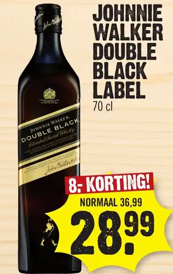 Super Dirck 3 JOHNNIE WALKER DOUBLE BLACK LABEL 70 cl aanbieding