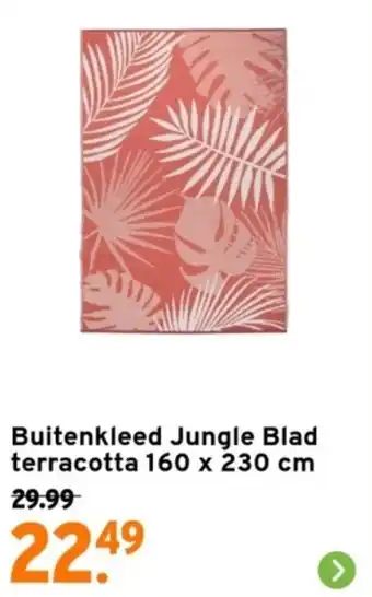 GAMMA Buitenkleed Jungle Blad terracotta 160 x 230 cm aanbieding
